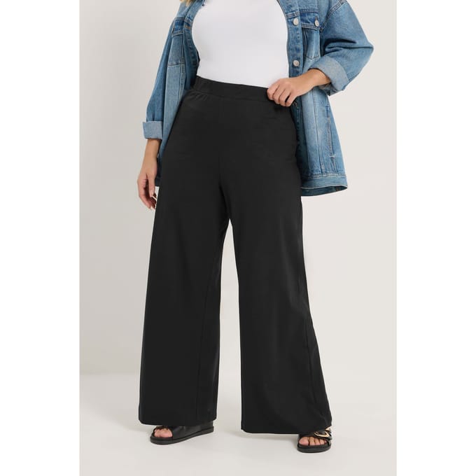 Yours Zwarte Legging Met Wijde Pijpen Size 46