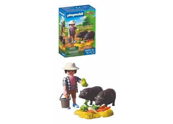 Playmobil Country boerderij speelgoed Boer met hangbuikzwijn 72171.