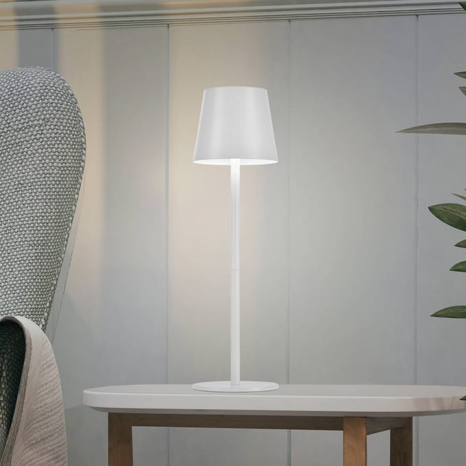 JUST LIGHT. GmbH JUST LIGHT. Euria LED tafellamp, wit, ijzer, IP54
