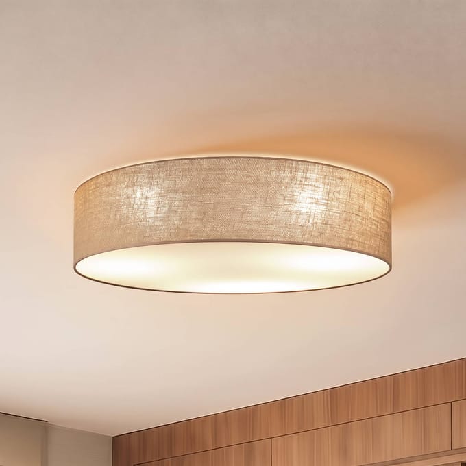 Duolla Plafondlamp Boho, jute/jute, Ø 80 cm, textiel, E27