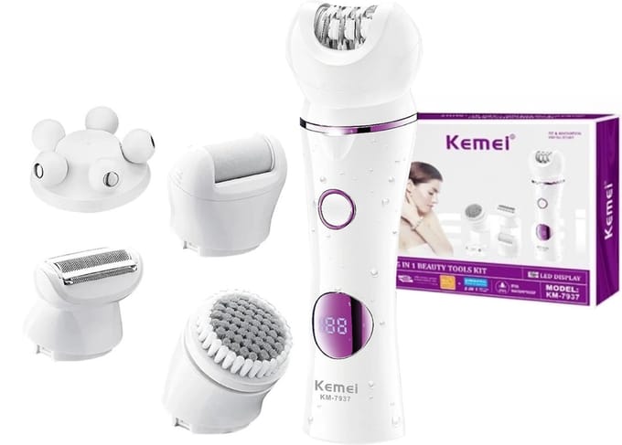 Kemei 7937 Epileerapparaat Dames Epilator Ontharingsapparaat - Display - Wit/Paars