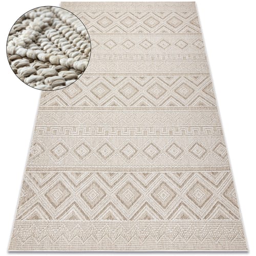 Kleden Rugsx Tapijt JERSEY 19234 beige - Ruiten, structureel, 200x290 cm