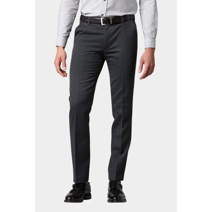 Meyer Broek Oslo Modern Tricotine Wool Flex Donker Grijs / male