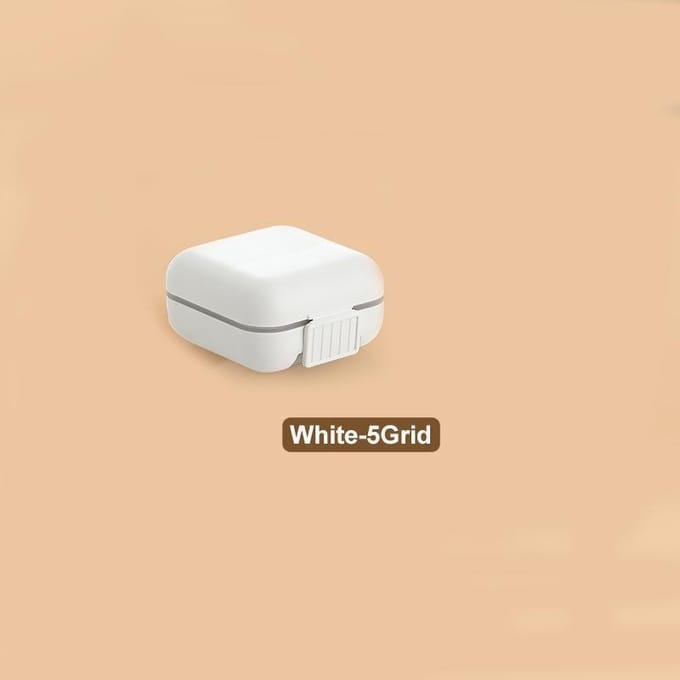 1 PC 5 Grids Draagbare Veiligheid Pillendoosje Tablet Splitters Geneeskunde Dispenser Verzegelde Container Pillendoosjes Pil Container roze