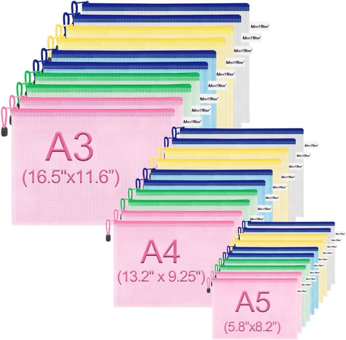 Solidchoice - Zipper Pouch Document Bag - Waterdichte Document Pouch Set (30 Stuks)