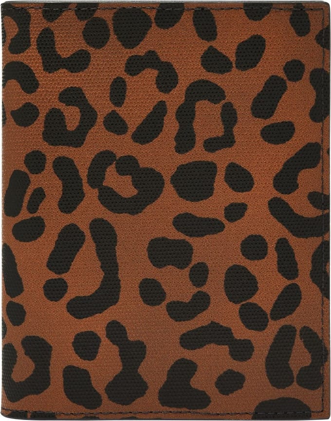 FOSSIL Identiteitskaarthoesje Gift Passport Case Leopard Print Bruine