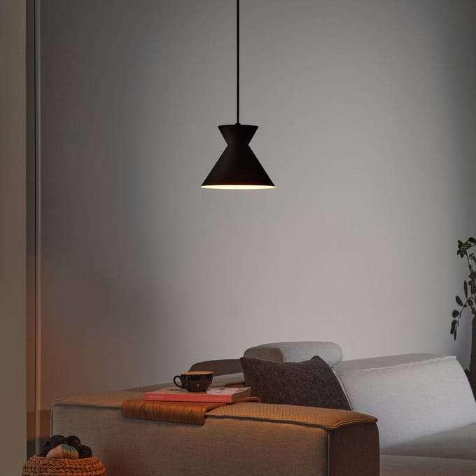 OSRAM DECOR Taille Hanglamp E27 Zwart 200mm, Staal, beweegbare kop, voor Eetkamer Modern, IP20