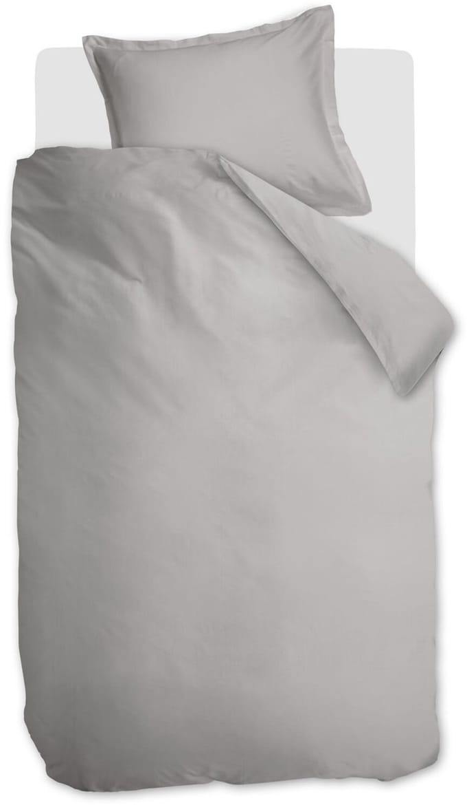 Ambiante Satin Uni dekbedovertrek - Eenpersoons - 140 x 200/220 cm - Grijs