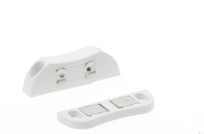 DX - Magneetsnapper - opschroevend - 4 kg - verende onderplaat - slagvaste kunststof - wit