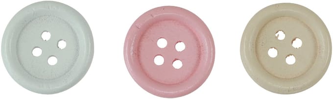 Decoratieve knopen voor knutselen Hout Ø2cm Crème Roze Wit 210 stuks