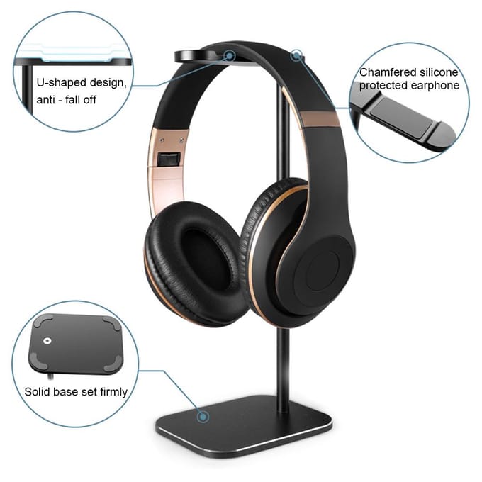 Draagbare hoofdtelefoon desktop standaard aluminiumlegering houder duurzame antislip oordopjes display houder