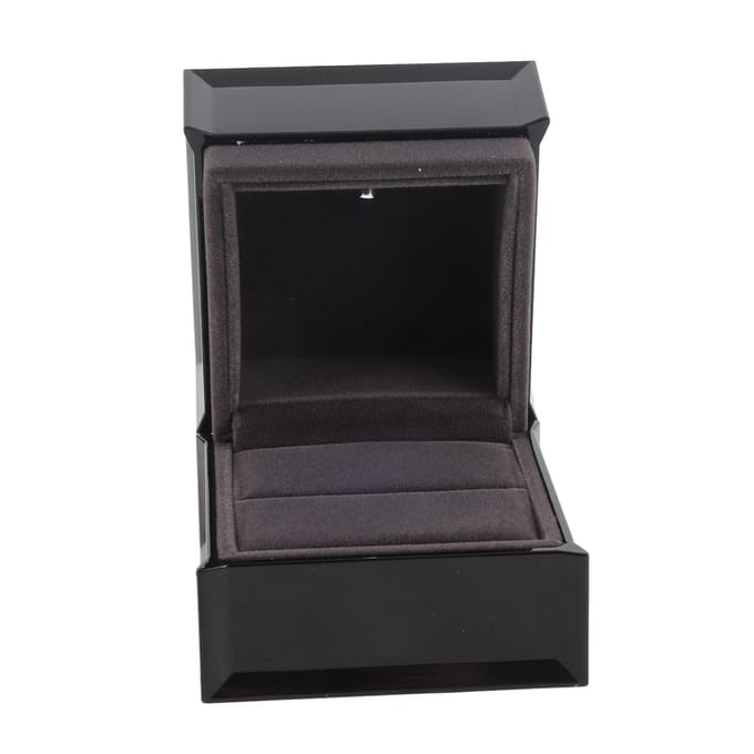 LED Luxe Ringdoos Flocking Interieur Sieraden Display Rechthoekige Trouwring Etui voor Aanzoek black