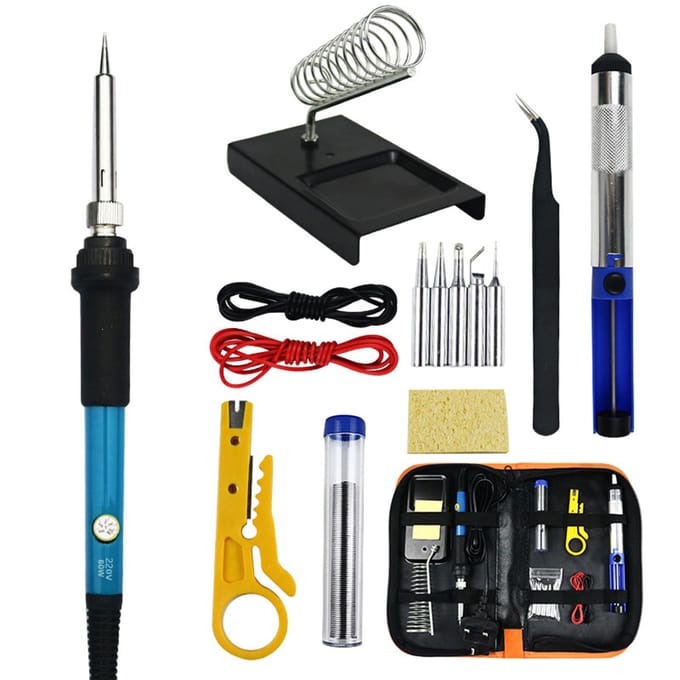 15 STKS Soldeerpistool Kit met Opbergtas 60W Handheld Soldeerpistool Instelbare Temperatuur Snel US Plug