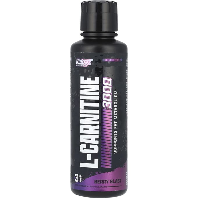 Nutrex Research, L-Carnitine 3000, Berry Blast, 15.72 fl oz (465 ml)