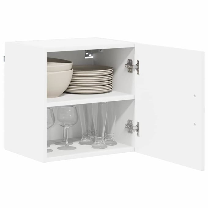 vidaXL - Wandkast - LUCCA - Wit - 40 - x - 31 - x - 40 - cm - Bewerkt - hout