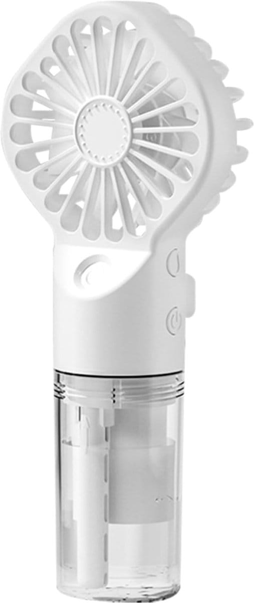 Handventilator - Mini Ventilator - Persoonlijke Koeling - Met Verfrissende Mist - Compact Formaat - Wit