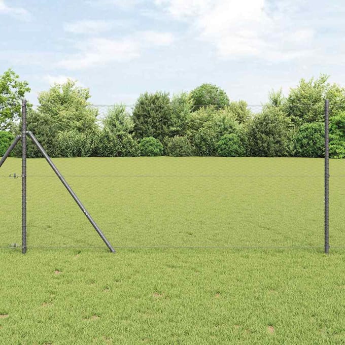 vidaXL - Hexagon - Hek - 1 - x - 100 - m - PVC - Grijs