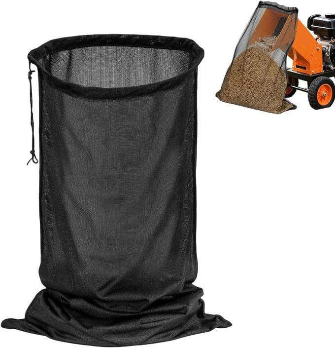 Houtversnippertas - Opbergzak - Tuinafval Verzamelen - Ademende Mesh Constructie - 48x24 inch - Grijs