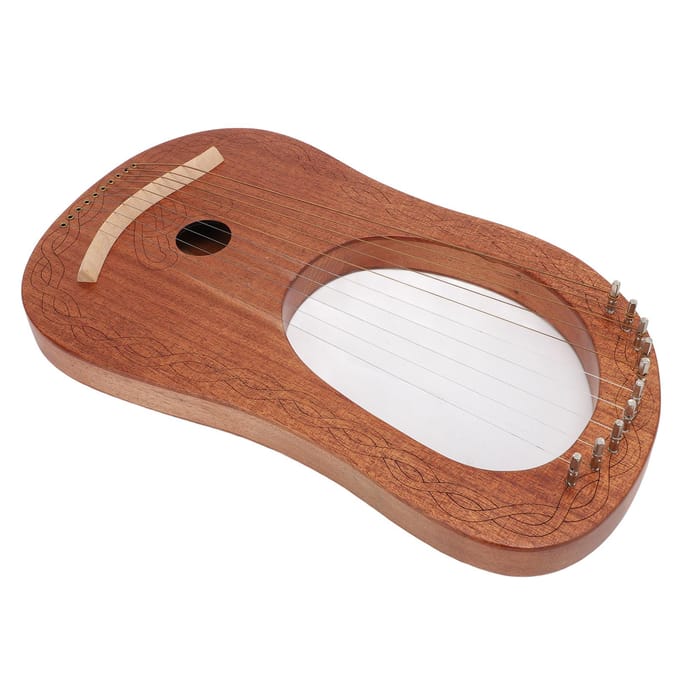 Lyre Harp Lyrisch 10 Snaren Draagbaar Mini Formaat Harp met Stemmingssleutel voor Beginner brown