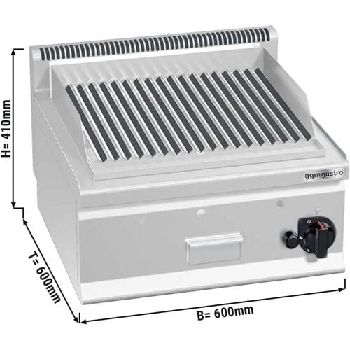 GGM Gastro Gas Lavasteingrill - 8 kW Zilver