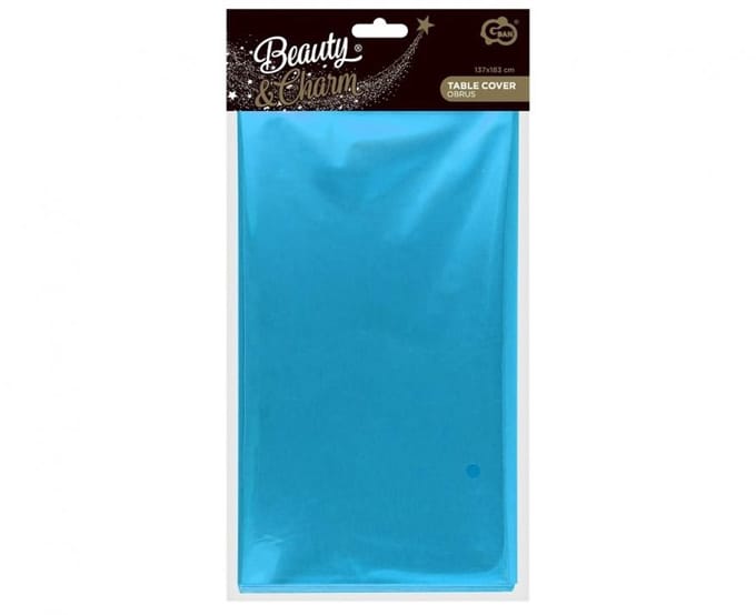 Kleur Metallic Blauw Folie Tafelkleed 137x183 cm