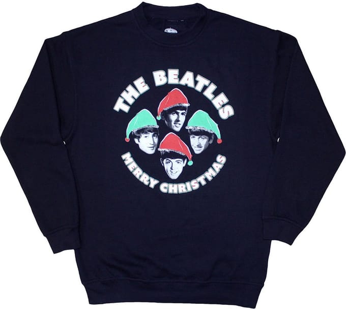 The Beatles - Xmas Hats Kersttrui - S - Donkerblauw
