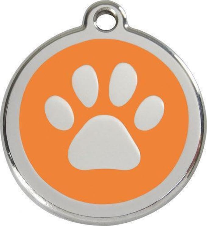 Red Dingo Hondenpenning 38 mm pootje oranje