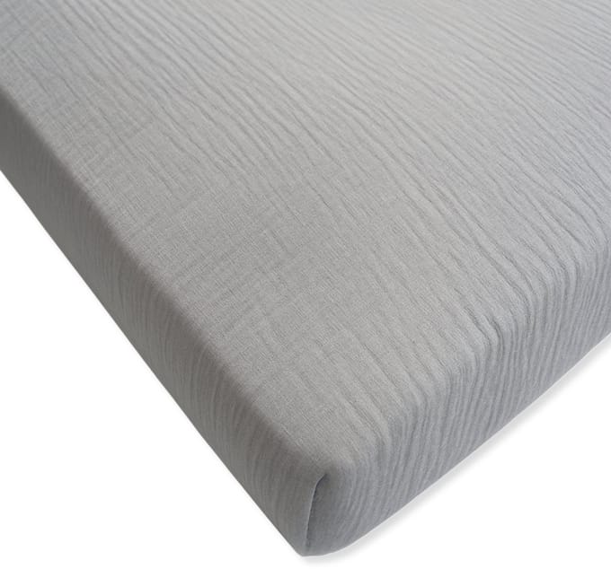 Dartomik - Muslin Kinderbedlaken - 120x60cm - Grijs - Elastische Rand