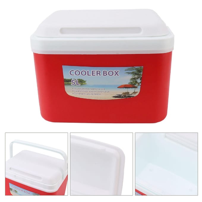 5L Koelbox Draagbare Insuline Koelbox Thuis Kamperen Draagbare Gekoelde Voedselkoeler Rood gray