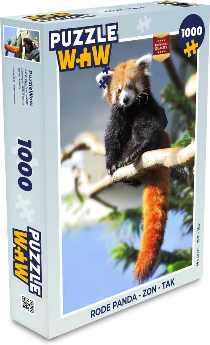 Puzzel Rode Panda - Zon - Tak - Legpuzzel - Puzzel 1000 stukjes volwassenen