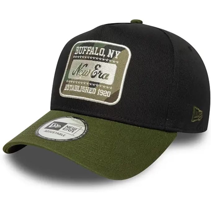 New Era E Frame Camo Patch Pet Zwart