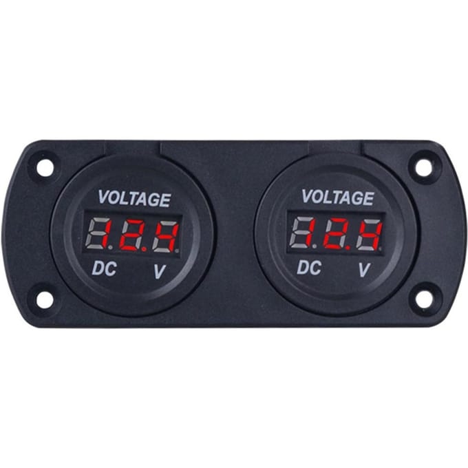 Auto Voltmeter LED Dubbele Digitale Display Spanningsmeter 6-35V voor 12/24V Auto Vrachtwagen SUV Marine Boot rood
