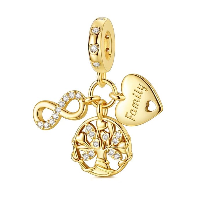 Composants de Perles à Charme Métal Cuivre Authentique Original Arbre Généalogique Cerise Amour Patte Component de Perle à Charme Composants de Perles Component de Perle Pendentif beige