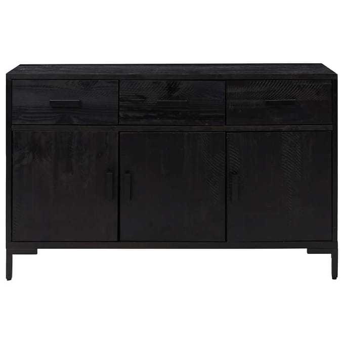 vidaXL - Dressoir - 110x35x70 - cm - massief - grenenhout - zwart