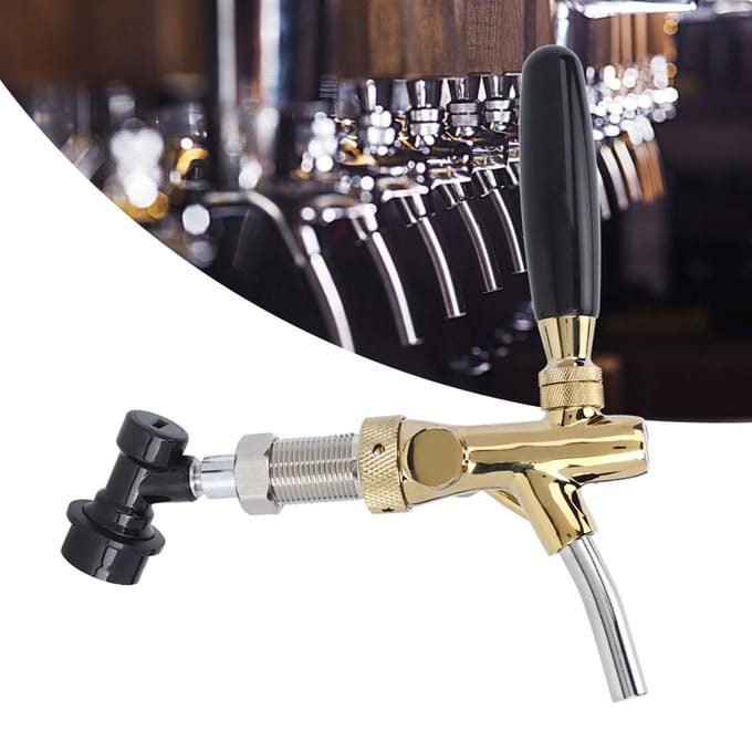 Verstelbare RVS Bierkraan Tap met Kogelvergrendeling voor Homebrew Vat Wijn Drank black