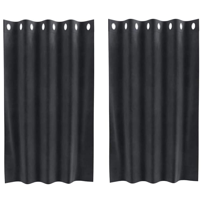 vidaXL - Gordijnen - 2 - st - Donkergrijs - 140 - x - 140 - cm - fluweel