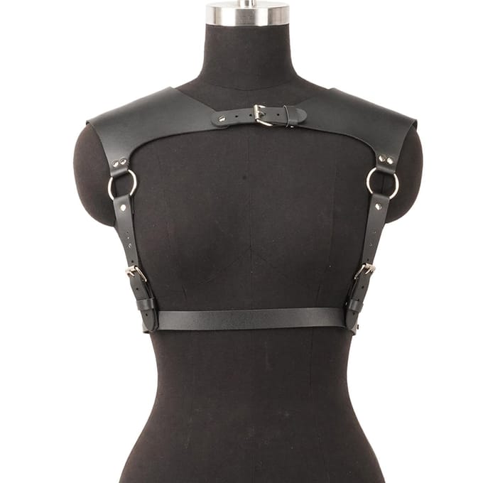 Dames Punk Mode Leer Lichaamsharnas Riem Taille-Naar-Schouder Casual Wild Gotische Kleding Accessoire black