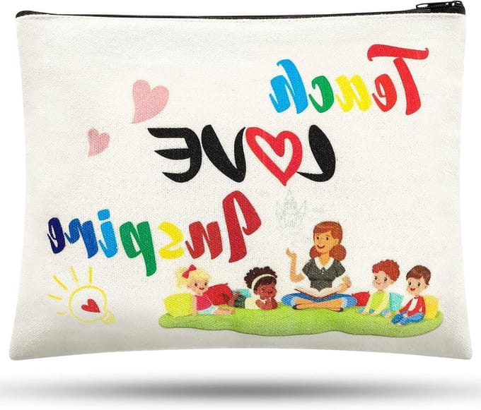 Solidchoice - Canvas Make-up Tas voor Leerkrachten met Rits