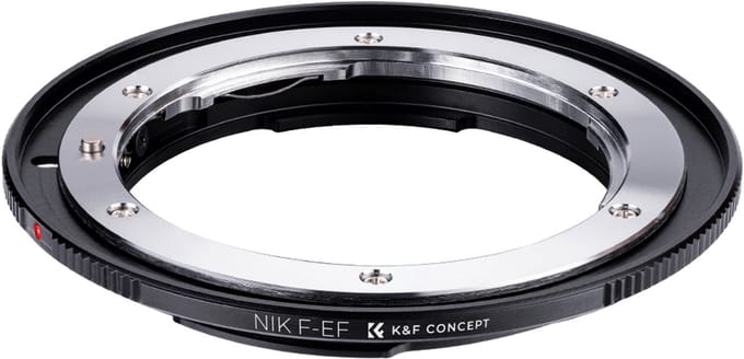 K&F Concept Nikon F - Canon EOS EF high precision adapter - Nikon F-mount lens op Canon EOS EF camera