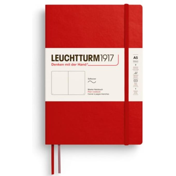 Leuchtturm1917 notitieboekje, softcover, medium a5, blanco, cherry