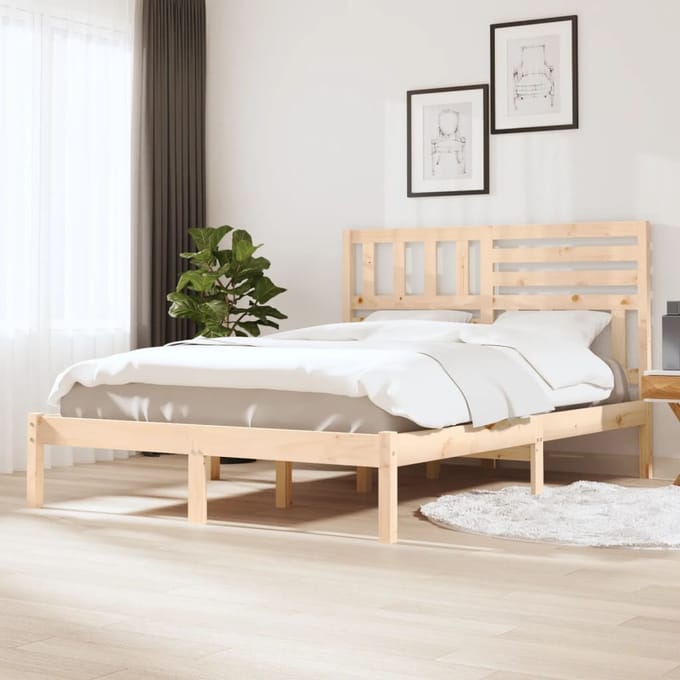 vidaXL - Bedframe - massief - grenenhout - 160x200 - cm
