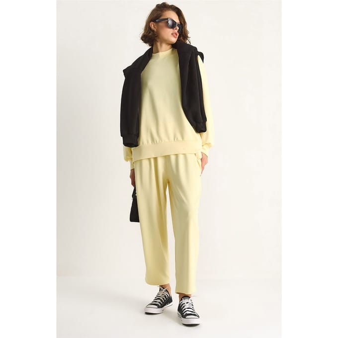 Langere Mouwen Crew Neck Gebreid Twee-Delig Set