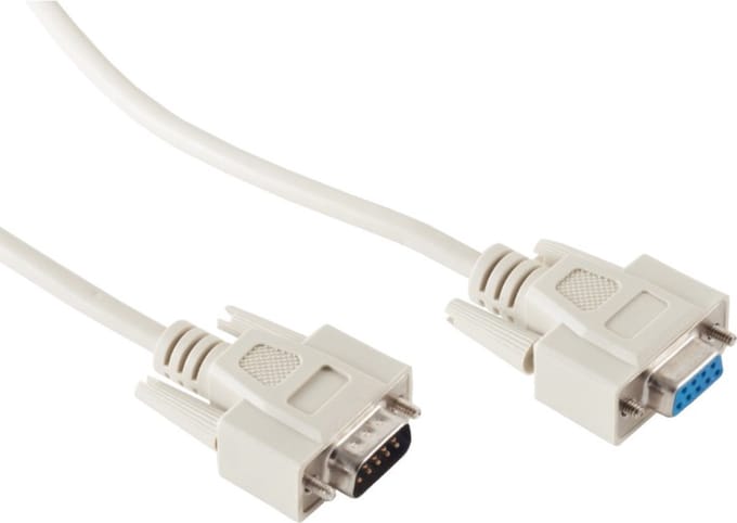 Seriële RS232 verlengkabel 9-pins SUB-D (m) - 9-pins SUB-D (v) / gegoten connectoren - 3 meter