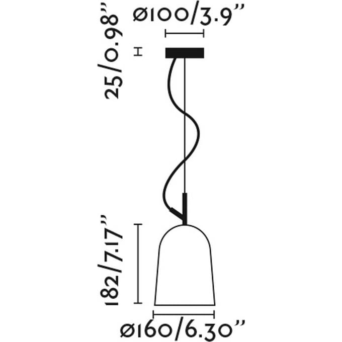 FARO BARCELONA Studio hanglamp, Ø 16 cm, roze/zwart, staal