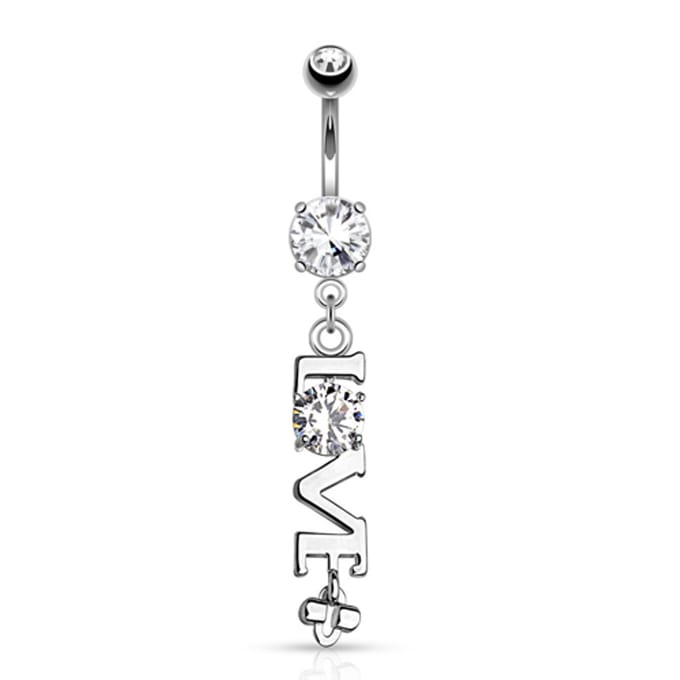 Navelpiercing love - zilver - LMPiercings