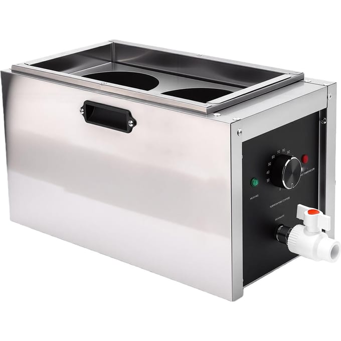 2-Gats Commerciële Elektrische Pastakoker met 2 Pastafruiters Roestvrij Staal 10L voor Restaurant Dumplings Wontons white