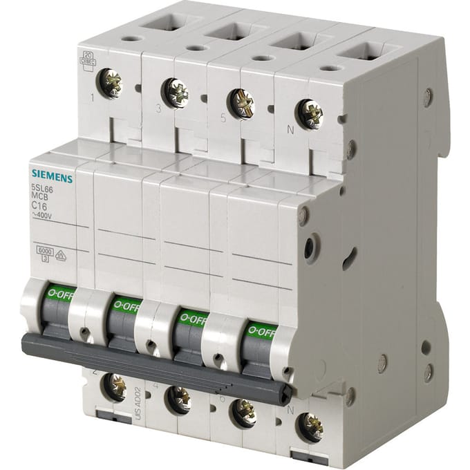 Siemens Miniature circuit breaker 400 V 6 kA, 3+N-pole, C, 16 A