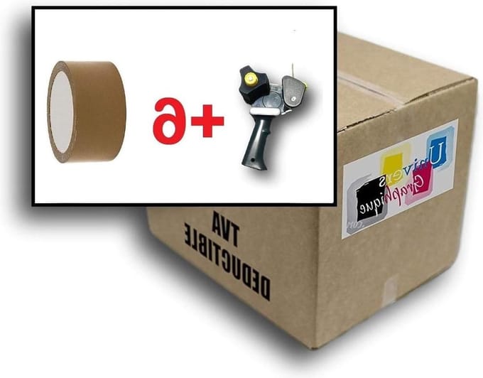 Afrolpistool 50 mm plakband - 6 rollen Havanne bruin - 66 meter
