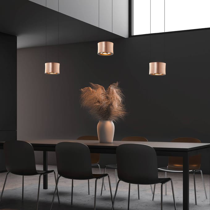 BANKAMP Impulse LED hanglamp 3-lamps roségoud
