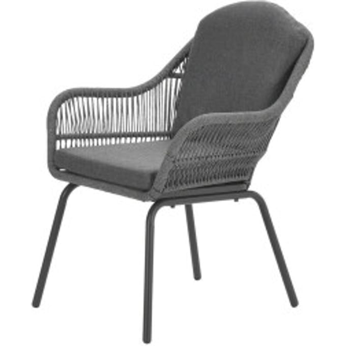 Garden Impressions Triton dining stoel - rope light grey - carbon black/ mystic grey